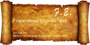 Fogarassy Erzsébet névjegykártya