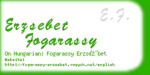 erzsebet fogarassy business card